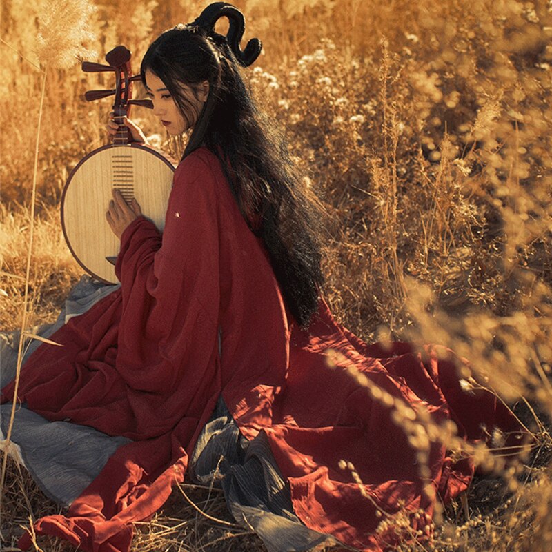 Traje rojo de hanfu para mujer, ropa antigua china, vestido de hanfu, vestido de la dinastía tang, trajes de danza folclórica china, ropa rave  sl2807