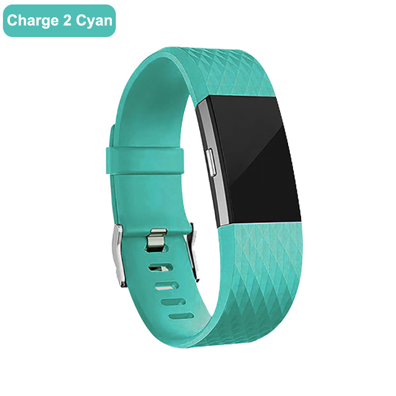 For Fitbit Charge 2 Band TPE Strap For FitBit Charge 2 TPE Replacement bracelet For Fit bit charge 2 For Wrist strap Accessories: Charge 2 Cyan / S-190mm