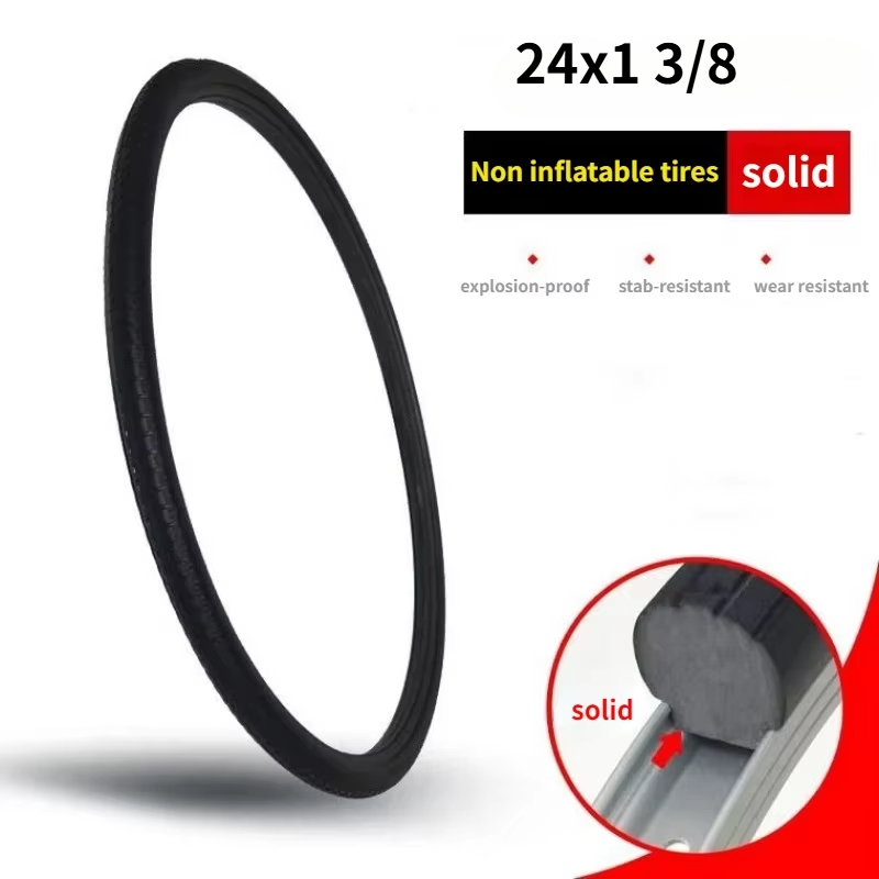 FIETS SOLID BAND 20/24/26 inch x1.50/1.95/1 3/8 Fiets massieve band 26 inch MTB band Anti Stab Rijden voor racefiets band: Rood