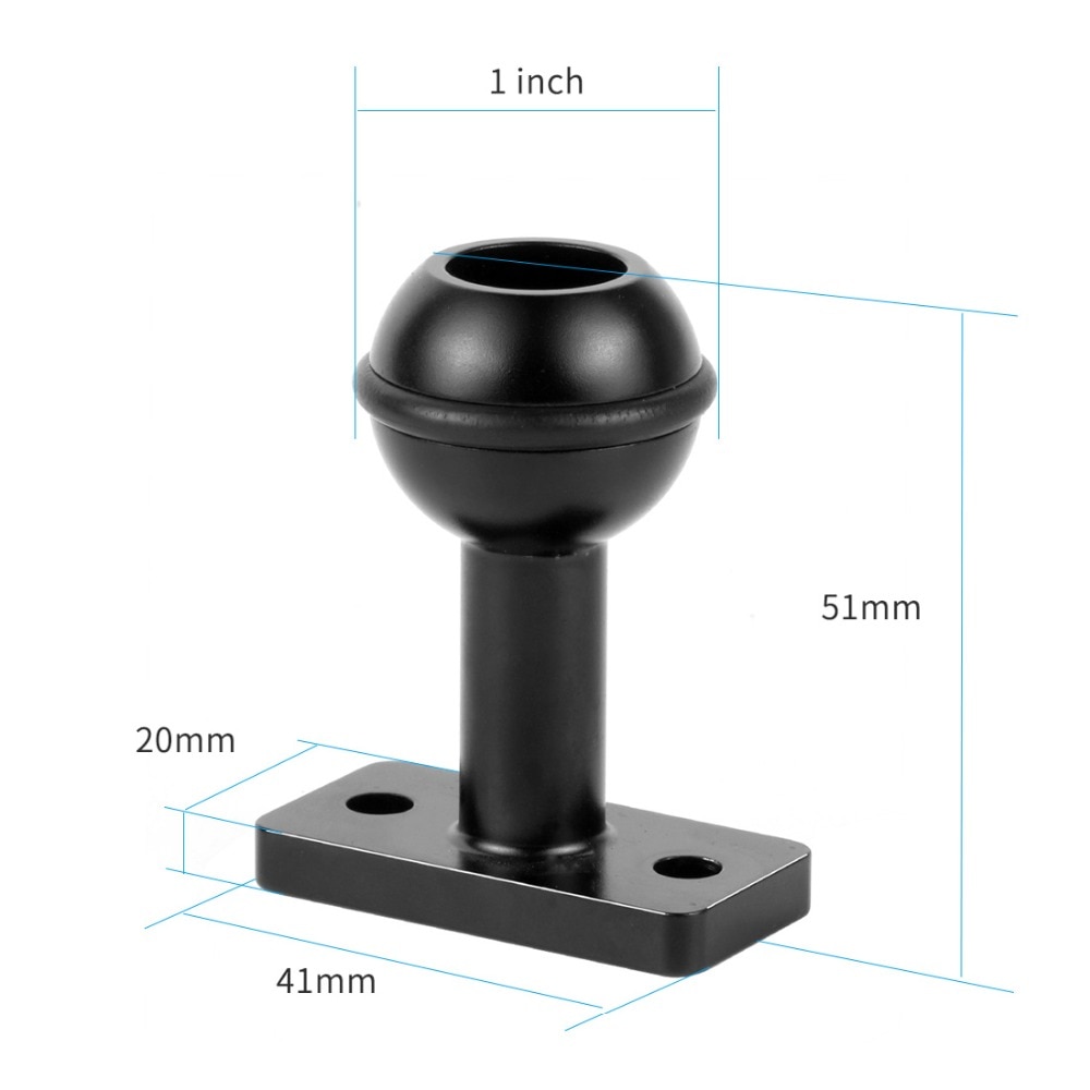 Aluminum Alloy 1 inch Ball Head Mount Base Adapter Connector for Underwater Camera Waterproof Housings Case Extension Arm