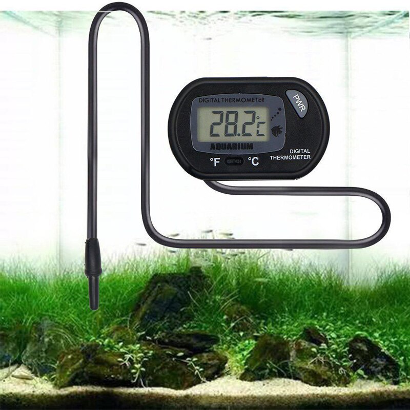 Digital LCD Aquarium Thermometer Fish Tank Thermometer Reptile Turtle Sucker Diving Pet Box with with Suction Cup Waterproof
