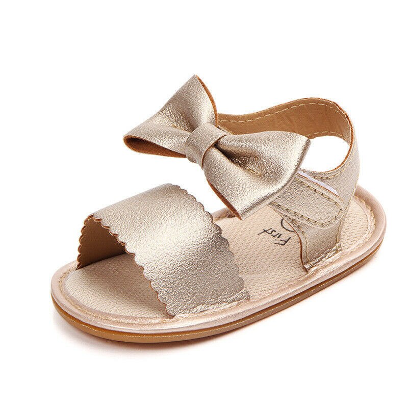 Verão quente do bebê recém-nascido menina linda princesa bowknot sandálias sola macia tamancos sapatos bonito moda sólida prewalker 0-24 m 2 cores