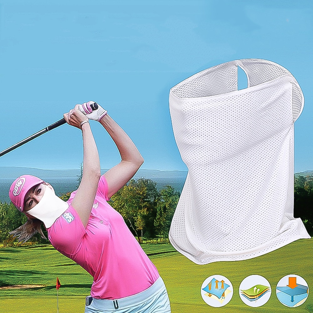 Golf solkrem krage utendørs sport hudpleie stretch solbeskyttelse kvinner uv blokkerende nakke ansikt is silke raskt tørr