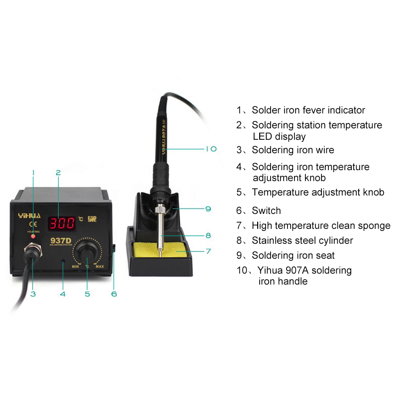 45W Soldering Station SMD Adjustable Temperature Control Antistatic Soldering Iron Station 110V/220V