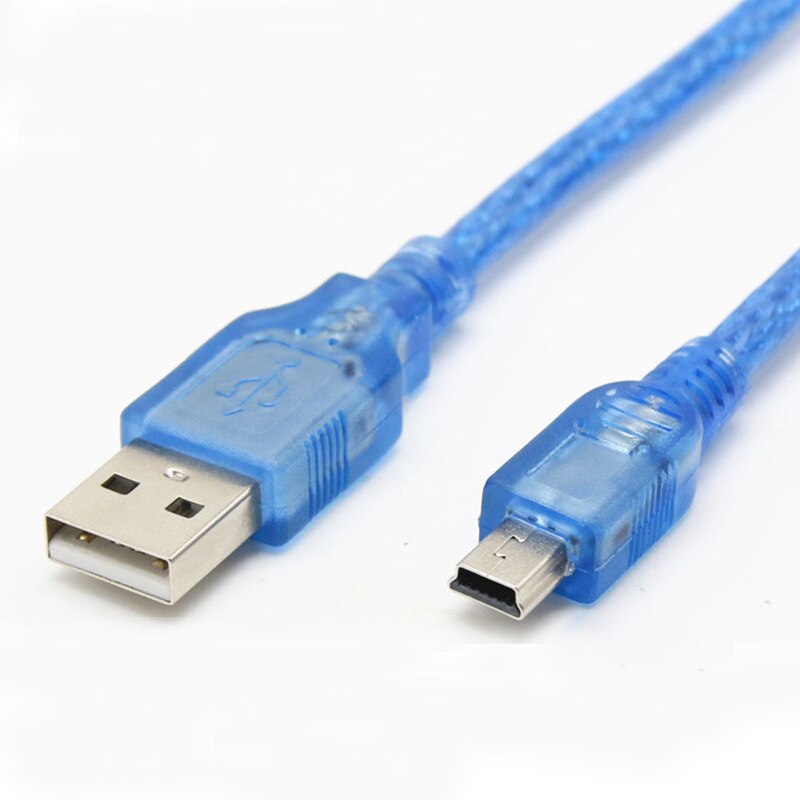 Blue Short USB 2.0 A Male to Mini 5 Pin B Data Charging Cable Cord Adapter 0.3m,1m,1.5m,3m,5m