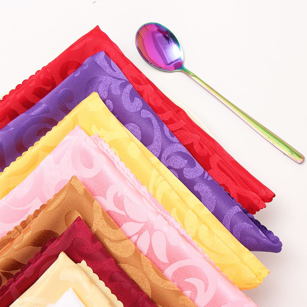 Servilleta cuadrada de bolsillo para decoración del hogar, suministros para de Hotel, 48cm, tela satinada, servilletas de mesa