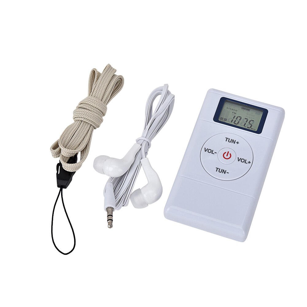 Mini FM Radio Portable 60-108MHZ DSP Radio Receiver with Stereo Earphone Headset Rechargeable Battery receiver