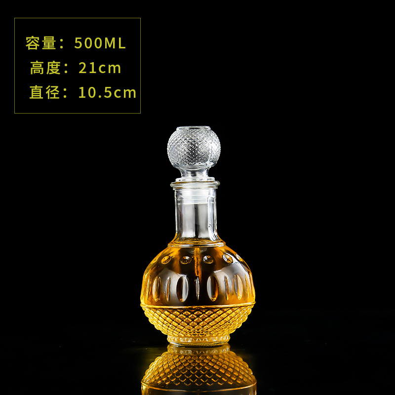 Botella de vino de vidrio de 250ml y 500ml, bola creativa, decantador de vino, artículos para beber