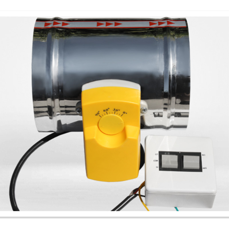 Hvac Rvs Demper Elektrische Verstelbare Air Valve Gemotoriseerde Terugslagklep Voor Ventilatie Met Drie Positie 100Mm 220V