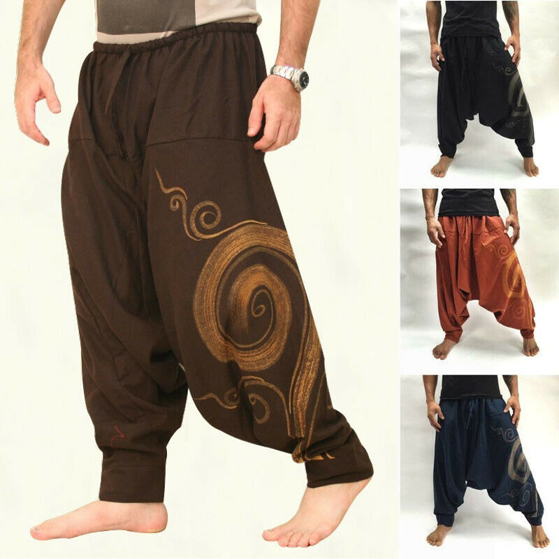 Herfst Mode Mannen Casual Losse Baggy Broek Mannelijke Druppel Kruis Aladdin Ali Baba Yoga Wijde Pijpen Harembroek Outfits plus Size