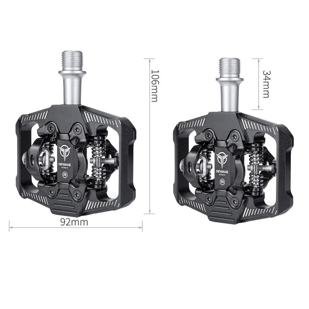 Gemage-Pedal de bloqueo de bicicleta 2 en 1, accesorio de bloqueo de rodamiento sellado antideslizante, para sistema SPD, MTB y carretera