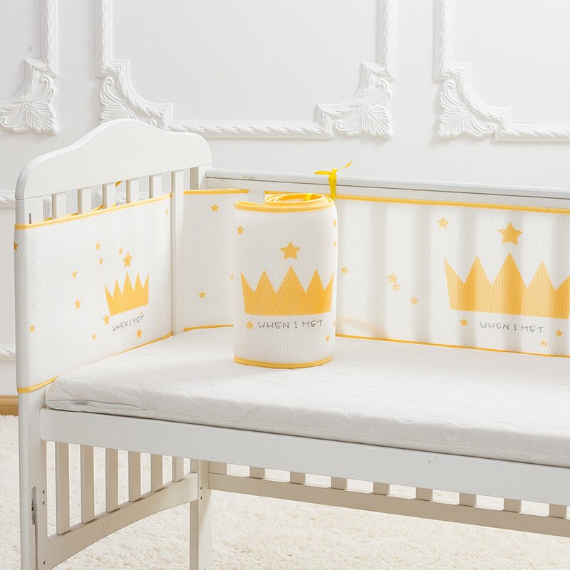 Bett Stoßstange für Baby Krippe Um Sommer Mesh Belüftung Krippe Mesh Sicherheit Hohe Komfort Ist Förderlich für Besser Aktivitäten Und spielen: Crown   150cm