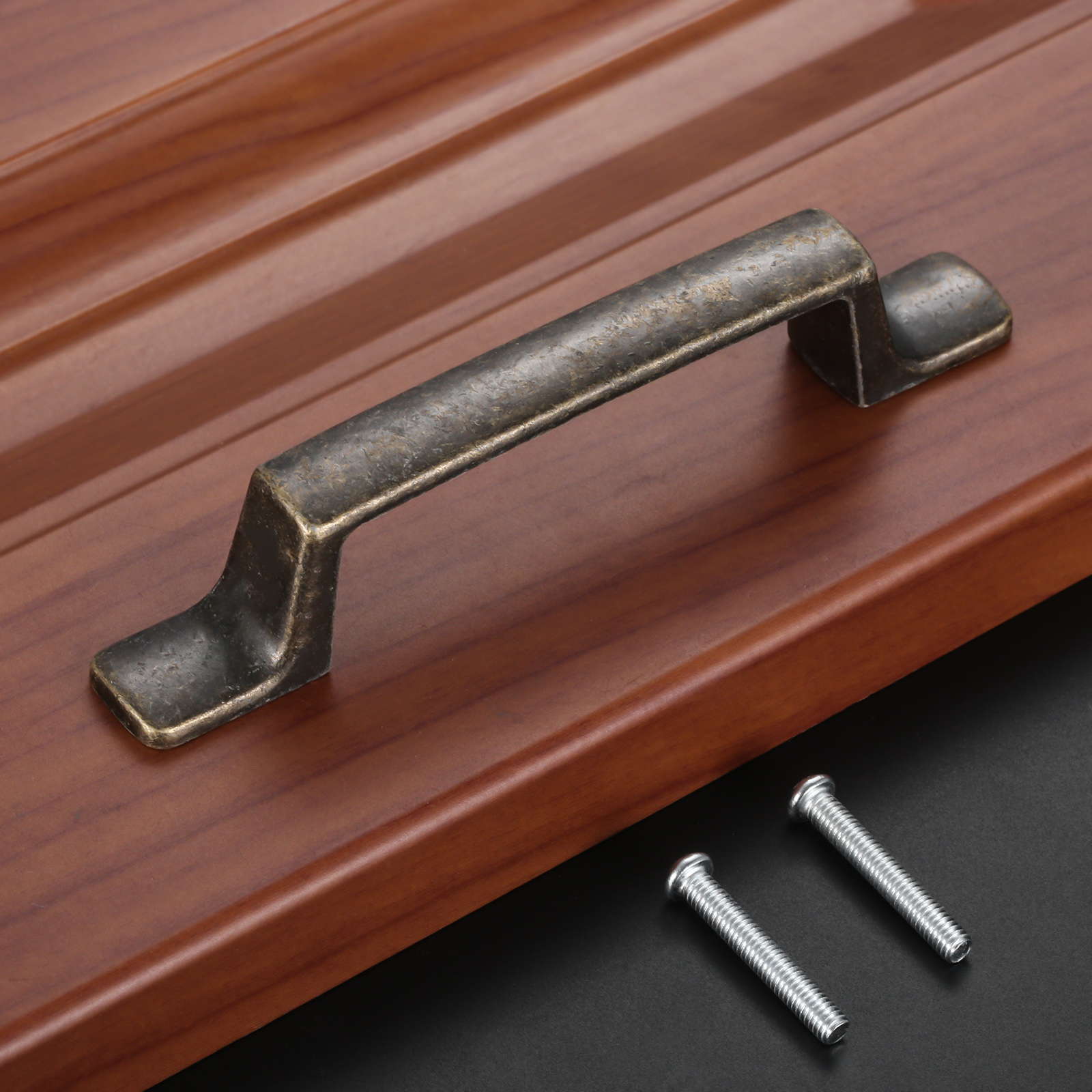 2 Stück antike Bronze- Holz Kasten Schrank Zuggriffe mit Schrauben retro Küche Schublade Schrank Griffe Tür Möbel Zuggriffe