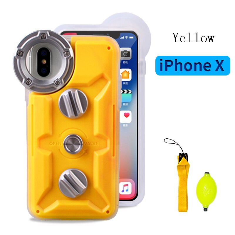 Waterproof Phone Case For Huawei P30 P20 P40 v30 Mate 30 Pro Diving Surfing Swimming Snorkeling Photo Video for xiaomi mi9 Cover: For iphone X Yellow