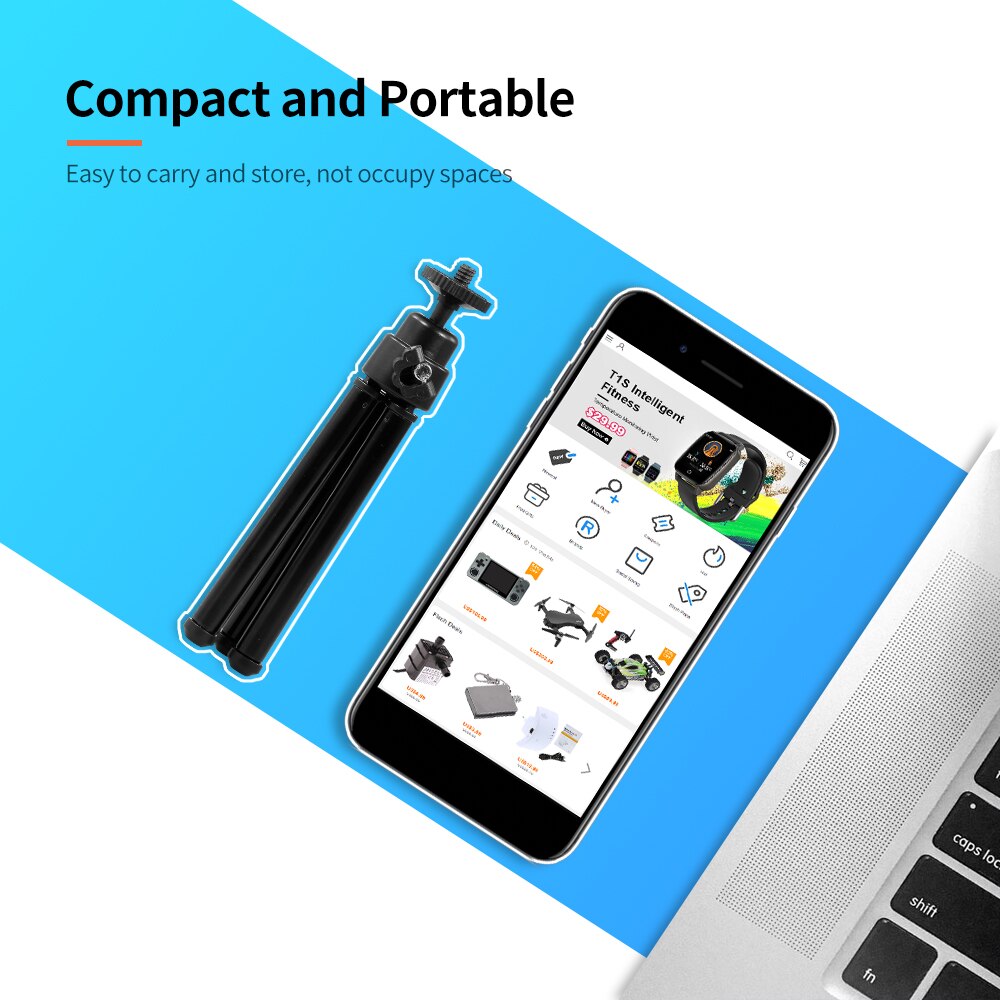 Trépied de Webcam Portable, léger, pour Smartphone, support de Table