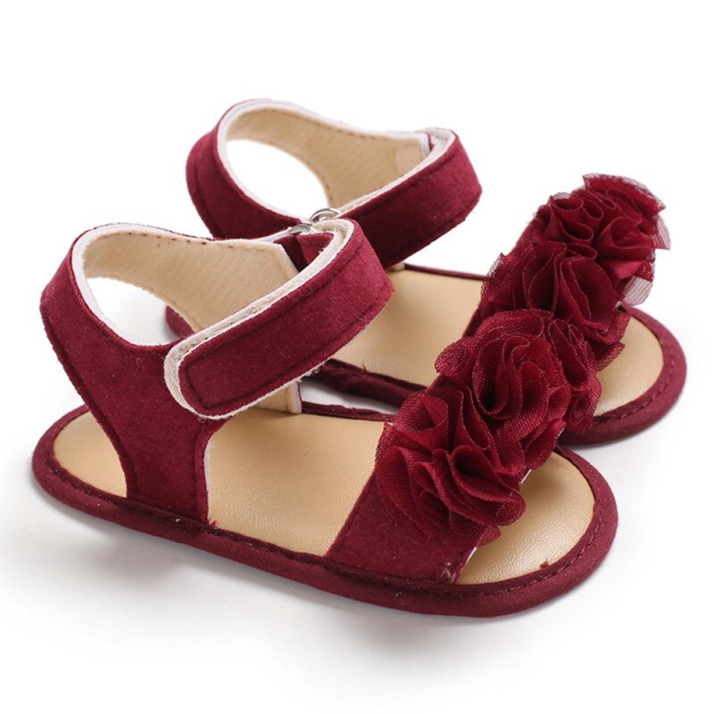 Kids Baby Girl Soft Sole Shoes Anti-slip Sandals Prewalkers Flower Design Walking Shoes: R / 1