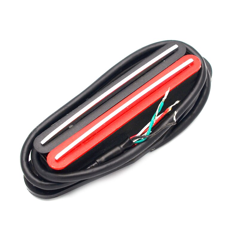 Double Coil Humbucker Pickup Sensitive Response and Clear Tone Single Pickup for Electric Guitar: Balck Red w Silver