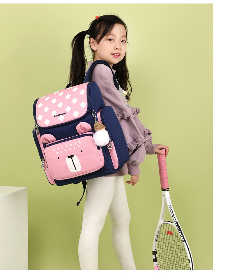 Grade 1-3 Kids School Bags for Boys Girls Cute Bear Backpack Waterproof Breathable Kids Satchel Space School Bags