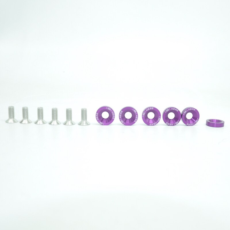 M8 yleiset lokasuojan aluslevyt ja pultti 8mm 1 setti= 6 kpl: Violetti