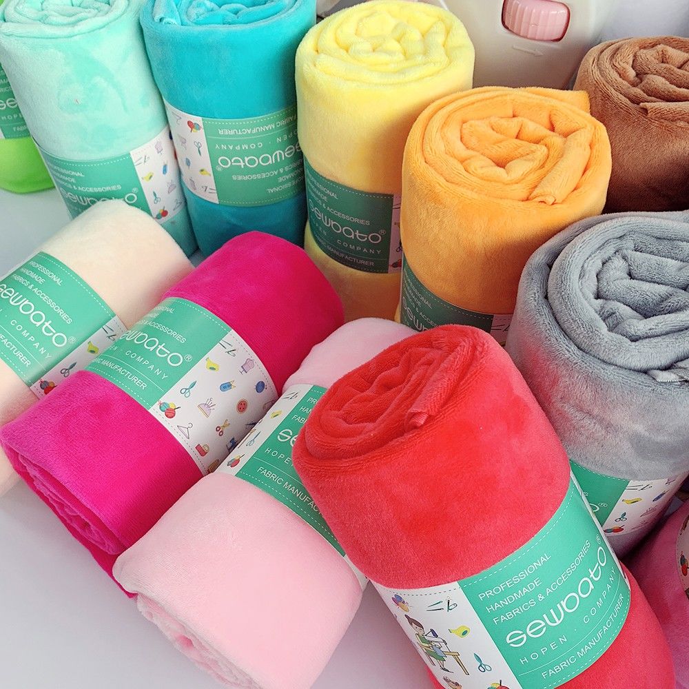 SEWBATO Beste Heiße 75x 100cm Minky Plüsch Stoff 1,5mm Pile Plüsch Velboa Shorty Stoff Spielzeug decke Material