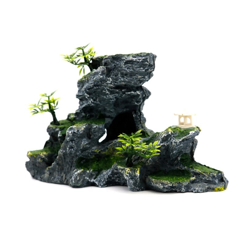 View of Resin Rockery Aquarium Decoration Accessories Arti... – Grandado