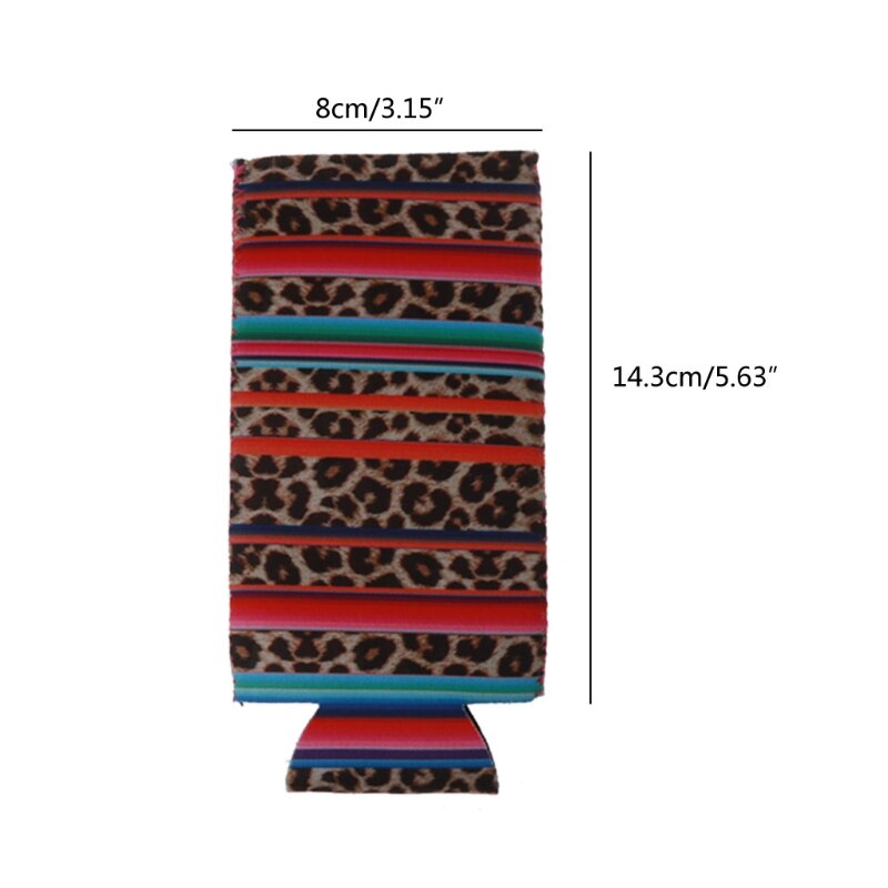 5Pcs Cactus Regenboog Strepen Slim Kan Koeler Neopreen Bier Koeler Houders Kit Perfect Voor 12Oz Slanke Blikjes Koeling cover