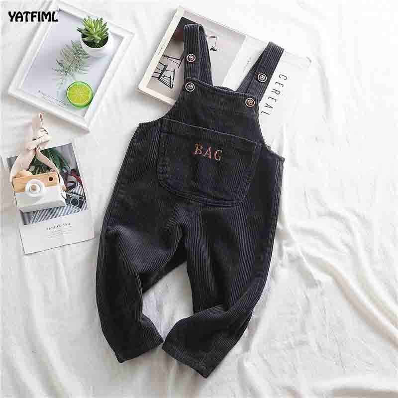YATFIML Kinder Kinder Hosen 0-3Yrs Jungen Und Mädchen Overalls Cord Overalls Romper Infant Kleidung Outfits Hosen: black / 18m