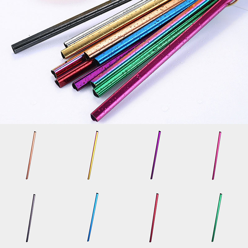1pcs Drinking Straw Heart-shaped Straw Stainless Steel Reusable Straws Bar Boba Bubble Tea Milkshake Straight Straws Tubes