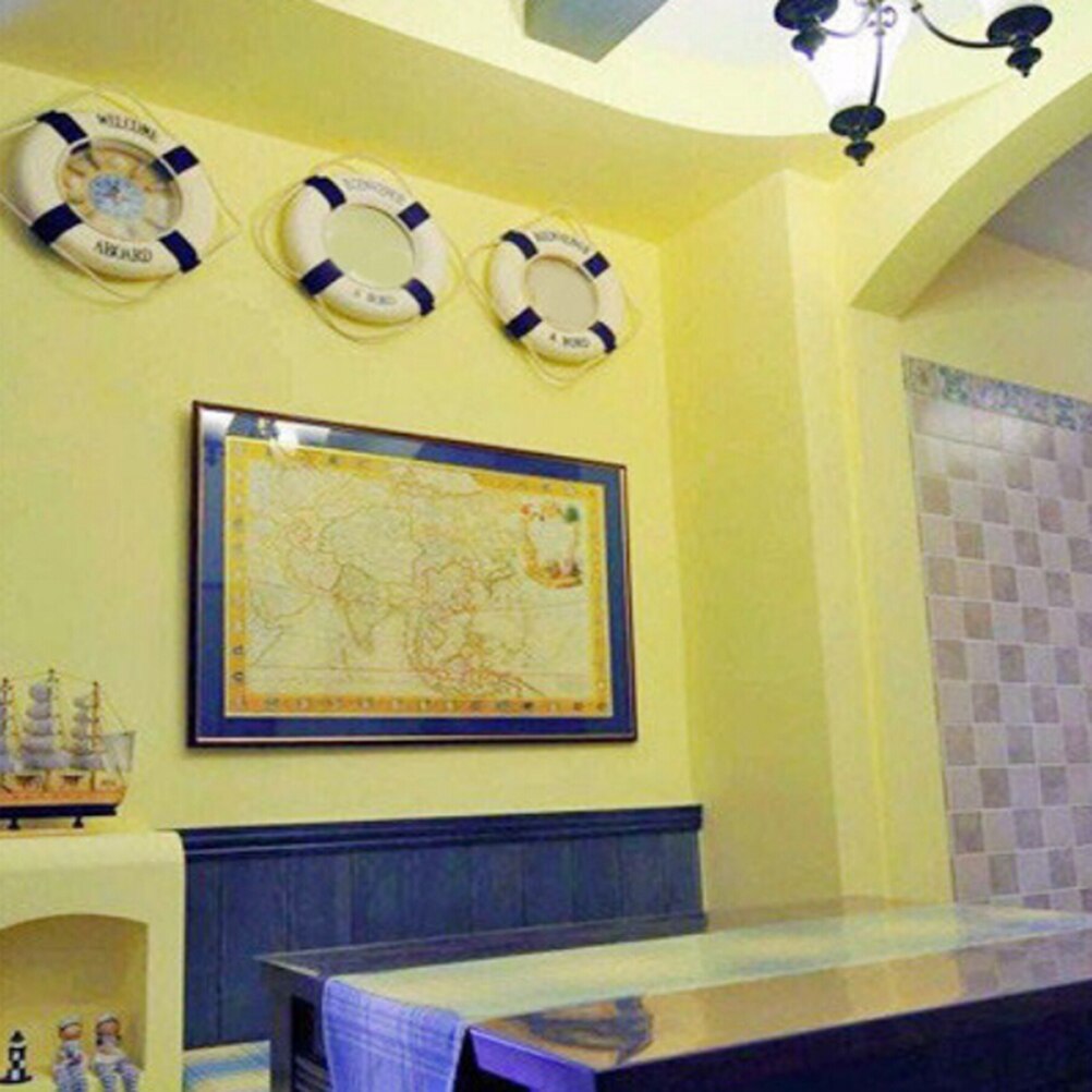 Welkom Aan Boord Nautical Leven Reddingsboei Ring Boot Muur Opknoping Mediterrane Stijl Home Decoratie