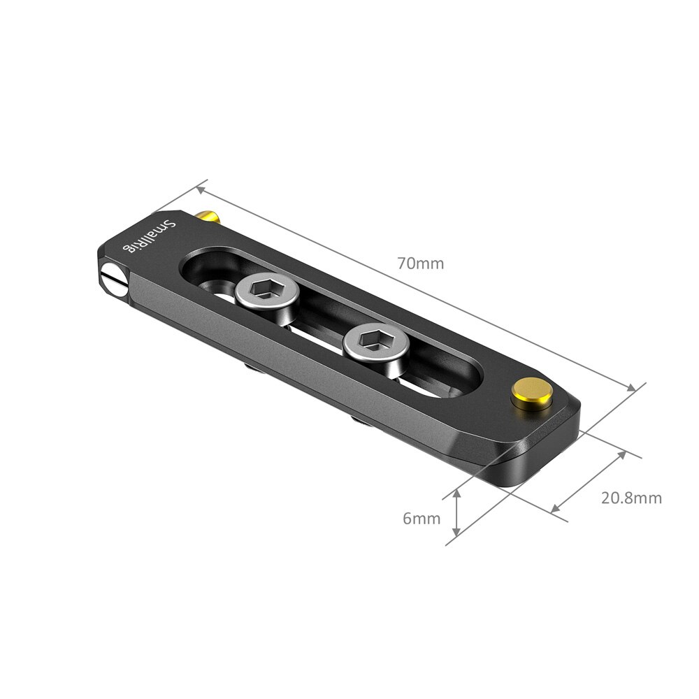 SmallRig Universal Low-profile NATO Rail 70mm Compatible with NATO clamp for quick release 1/4"-20 mounting screws BUN2483