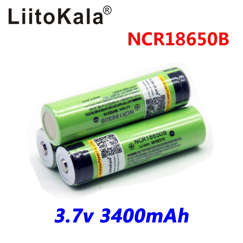 NEUER LiitoKala 18650 3400 mAh Original-Akku 3,7 V Li-Ion wiederaufladbar NCR18650B 18650 3400