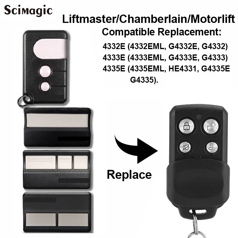 Liftmaster 4332E 4333E 4335E Garage Door Remote Control Transmitter Chamberlain Motorlift 4335EML 433MHz gate door opener