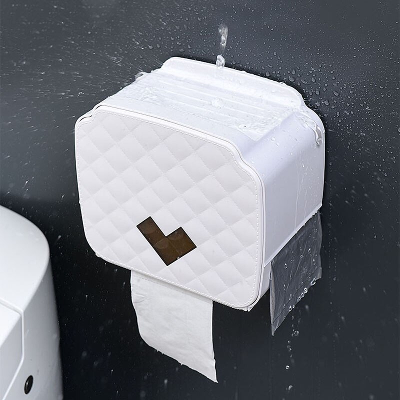 Toilet Paper Holder Roll Paper Tube Bathroom Plastic Waterproof Tissue Box Toilet Paper Tray Wall Mounted Storage Box Organizer