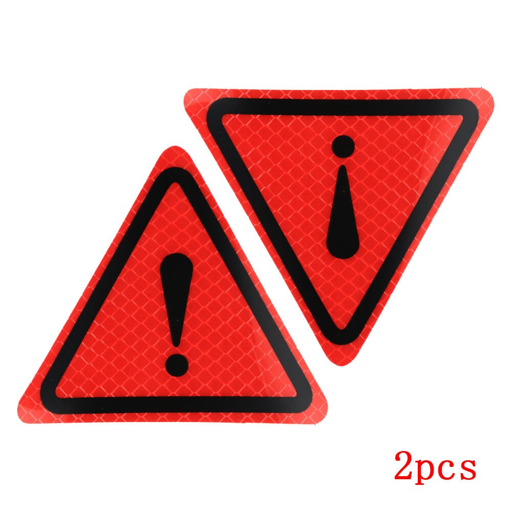 2PCS Car Auto Caution Sticker Exclamation Mark Warning Triangle Stickers Decor Reflective Warning Sticker Car Decoration