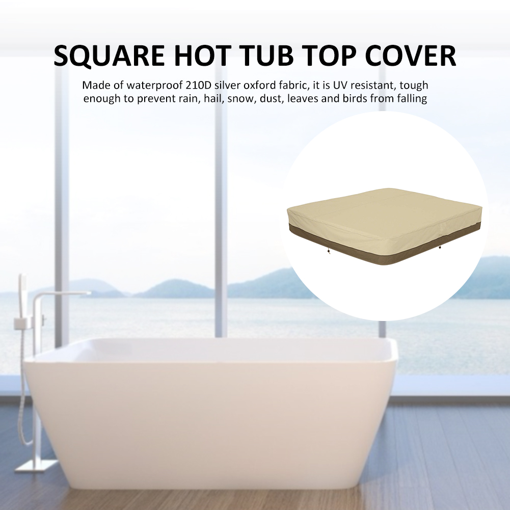 Cubierta antipolvo para bañera, cubierta cuadrada para bañera de SPA, patio exterior, impermeable, para uso diario