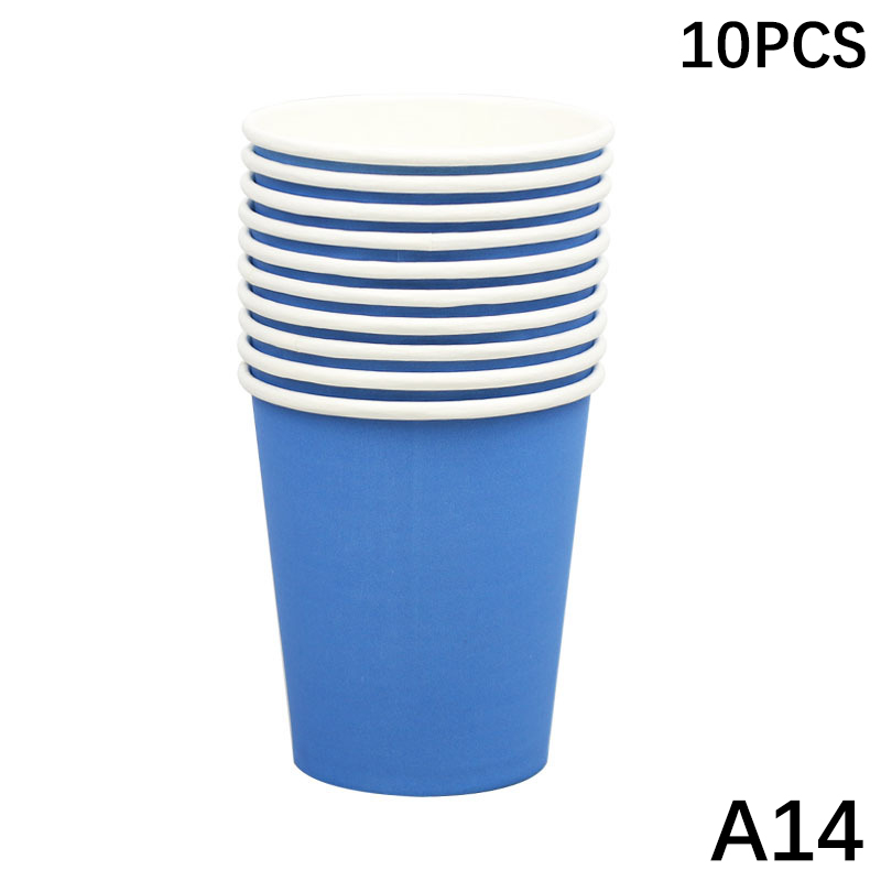 10 stk. 9oz/250ml ensfarvede tykke papkrus engangskop bryllup fødselsdagsfest engangsservice engangs papkrussæt: Burgunder