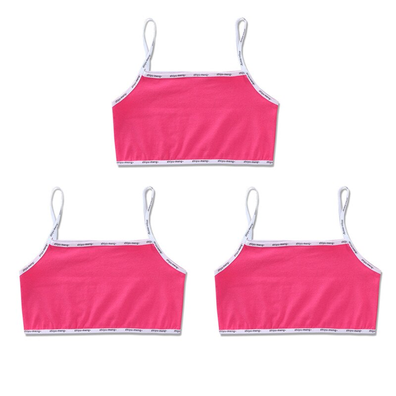 3 pz/lotto bambini biancheria intima modello 100% cotone ragazze canotta colore della caramella canottiera ragazze gilet 8-14years: Rose