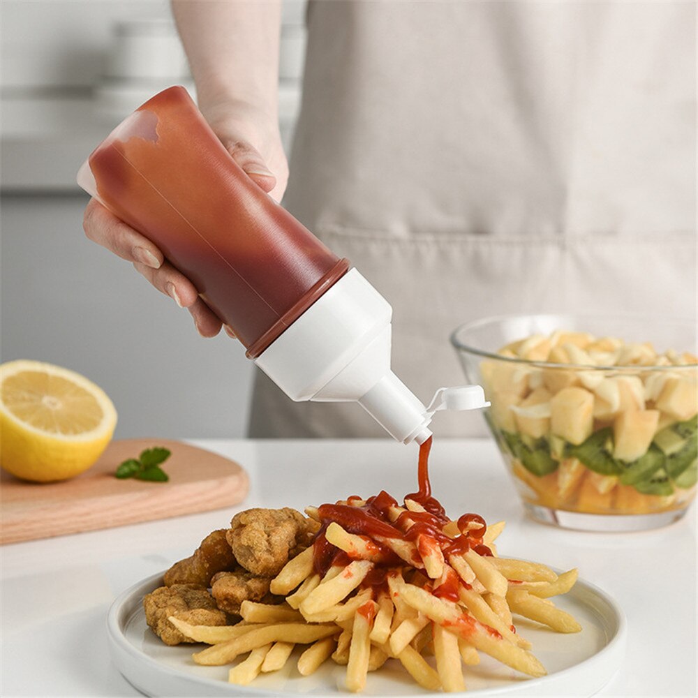 Condiment Dispenser Squeeze Bottles For Ketchup Mustard Mayo Sauces Oil Bottles Kitchen Gadget Tools Kitchen Accessories