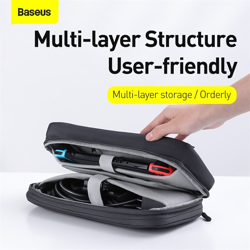 Baseus saco de armazenamento para nintendo switch lite mini saco de armazenamento digital cabo organizador bolsa de armazenamento de cartão de jogo para nintendo switch
