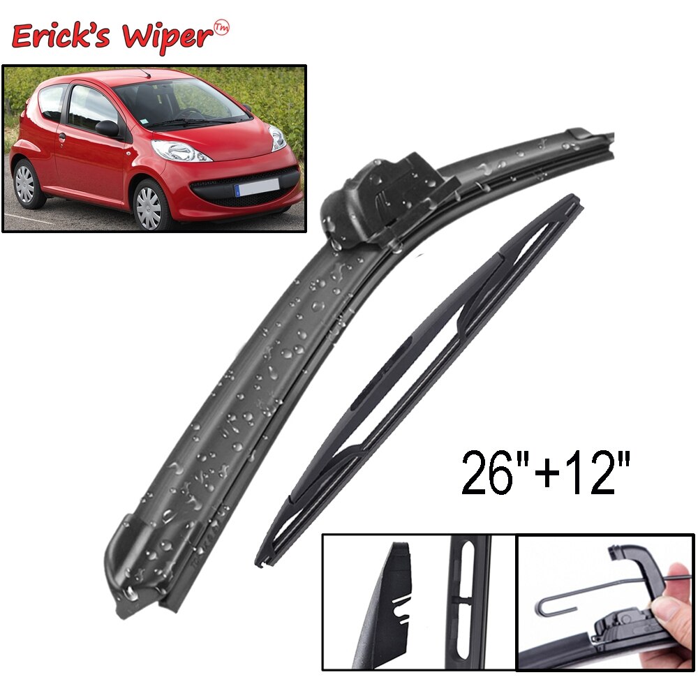 Erick's limpiaparabrisas delantero y trasero juego de escobillas para Toyota Aygo AB10 2005 - parabrisas ventana cepillos de coche 26 "12"