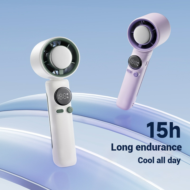 Upgraded Electric Mini Fan Refrigeration Handheld Fan USB Rechargeable Portable Cooling Fan Air Cooler