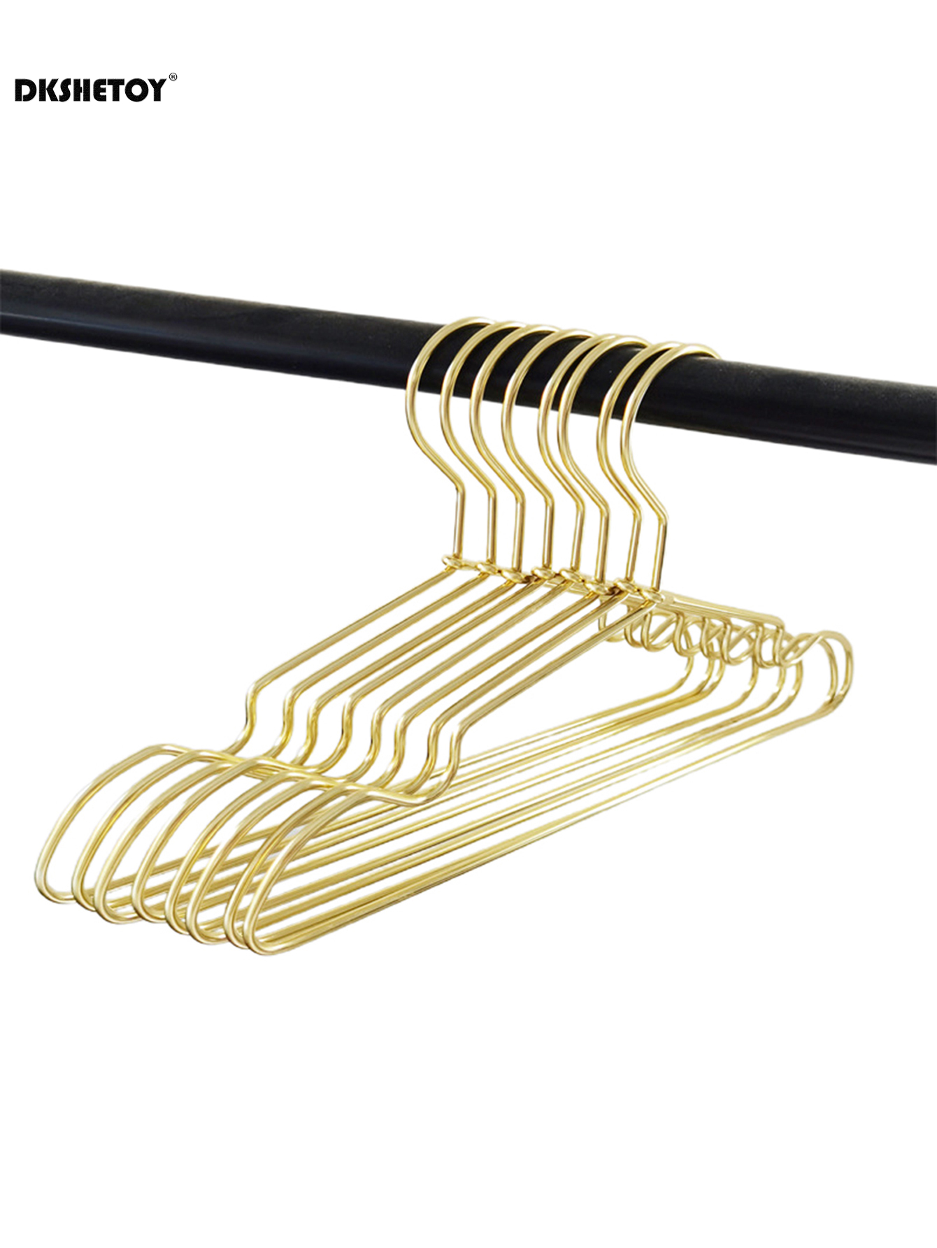 Delicate Metal Clothes Hangers Silver Gold Lightweight Sturdy Clothing Coat Hanger for Hanging Shirts T-Shirts Blouses: light yellow