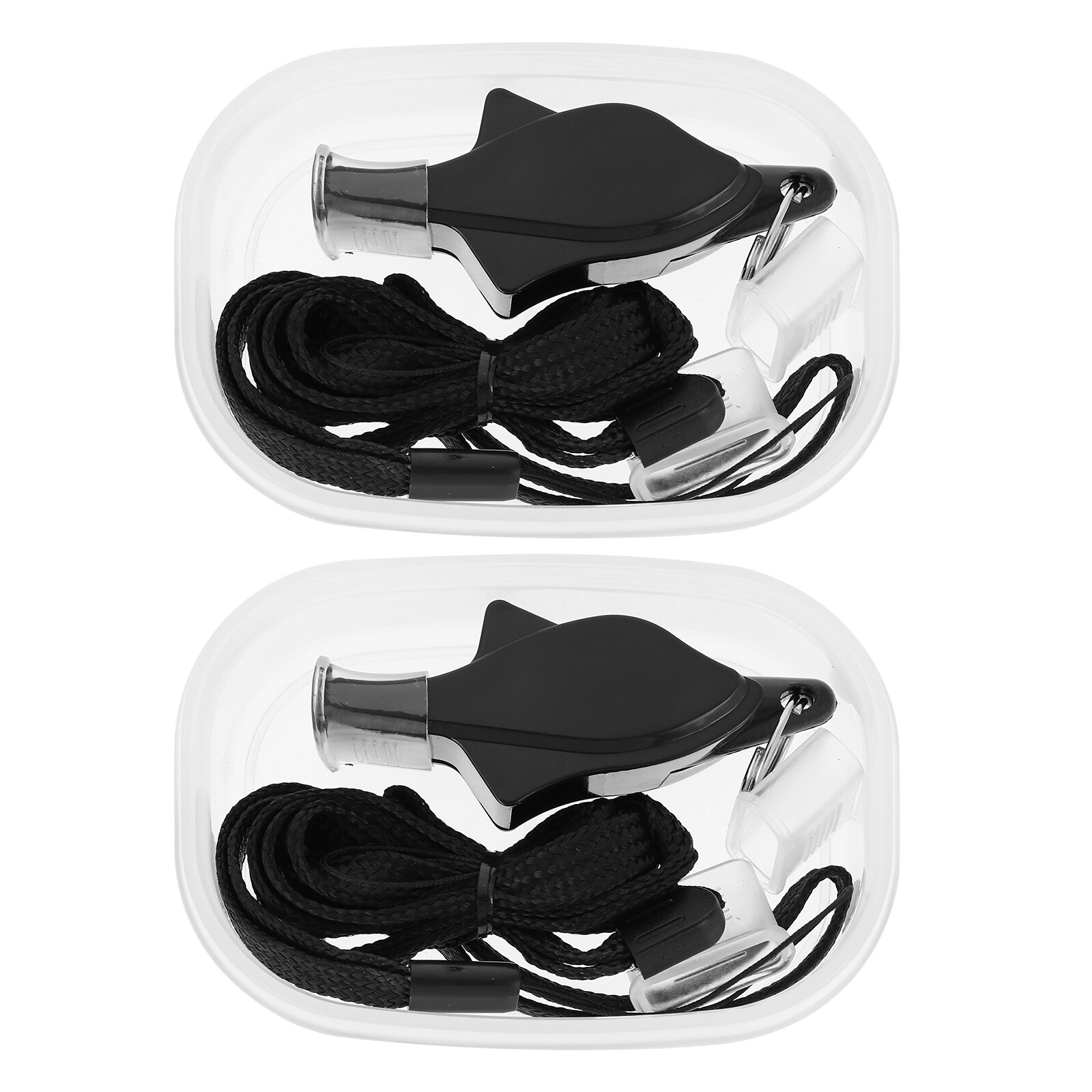 2Pcs Hanging Stainless Steel Whistles Sports Whistles Children Whistles: Default Title