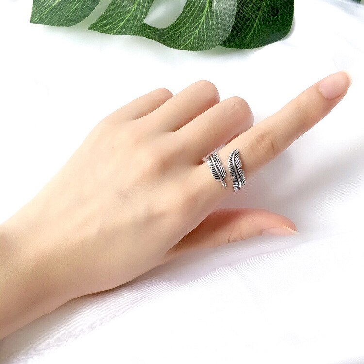 Persoonlijkheid Bohemian Vintage Veer Ringen Voor Vrouwen Mannen Vintage Ringen Gothic Sieraden Valentines