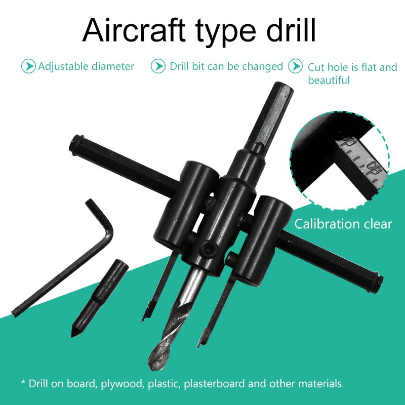 Abridor de agujeros ajustable tipo avión, herramienta para trabajar la madera, escariador de yeso