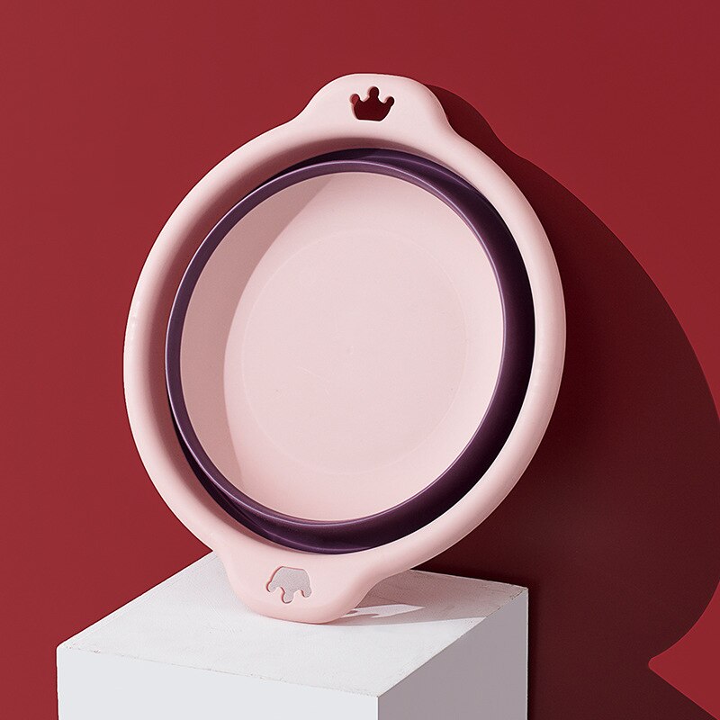 Kokoontaitettava pesuallas kannettava muovi altaat pyykkiallas kestävä kylpyhuone keittiötarvikkeet piknik-siivoustyökalu monikokoinen: Vaaleanpunainen