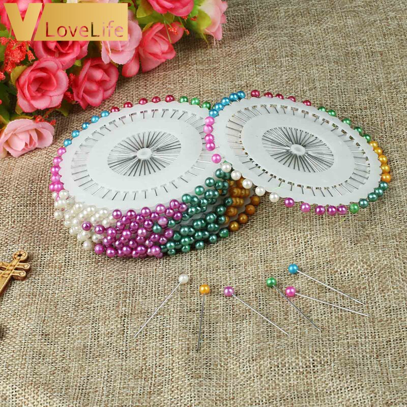 480 pcs 1.5 inch Ronde Pearl Hetero Head Pins Dressmaking Faux Peer Corsage Pin voor DIY Kleding Naaien Accessoires Naalden