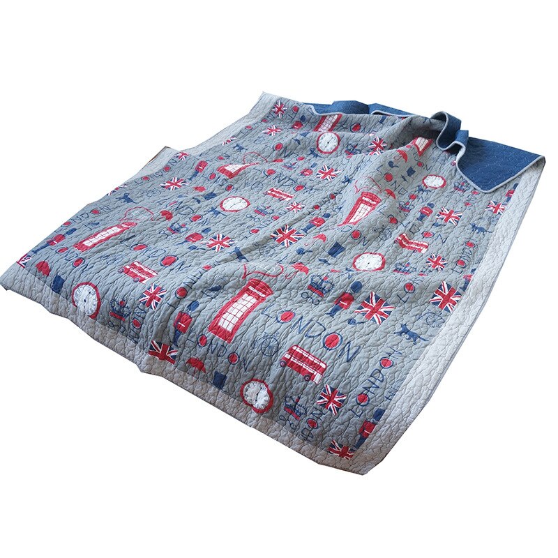 Flicka och pojkar bomull söta tryckta quiltade textilier bomull sommar luftbart överdrag quiltat överkast 150*200