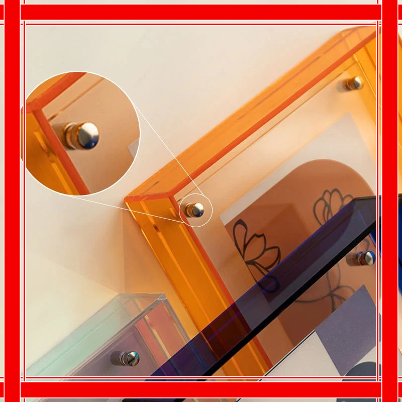 Floating Picture Frame Neon Acrylic Translucent Colorful Decorative Photo Frame for Desk Wall Mounting Tabletop Decoration