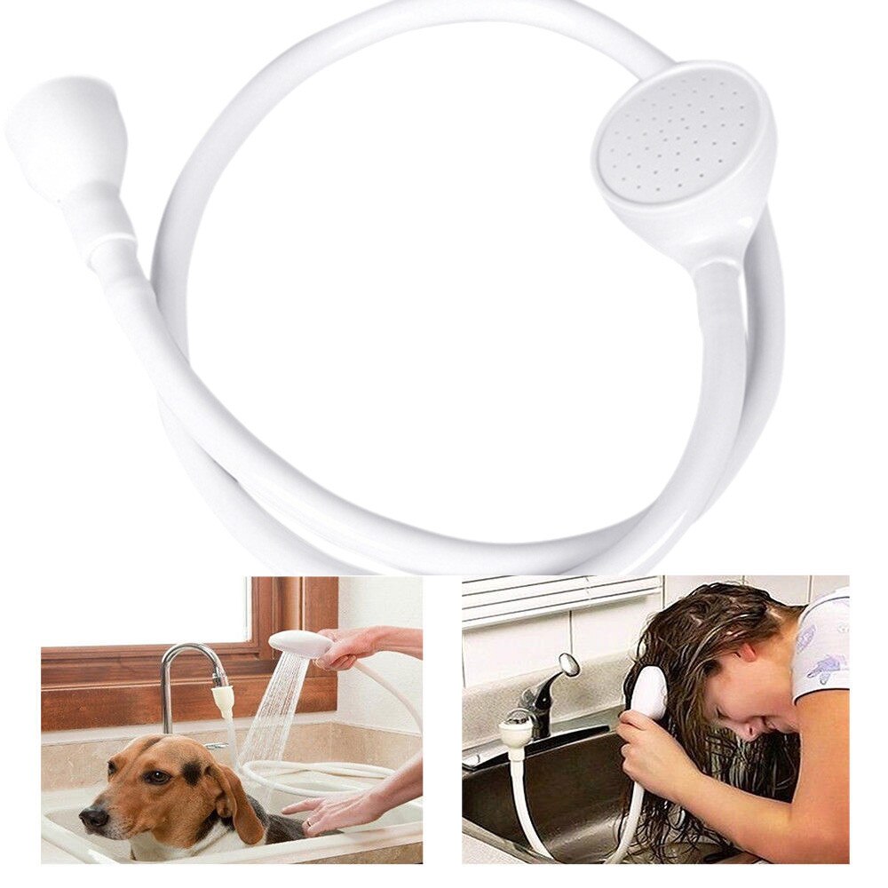 Alargador portátil blanco de 1,2 M-1,3 M, grifo de ducha, cabezal de ducha para lavabo, manguera, fregadero, lavado de pelo, grifo ancho individual, n. ° 35